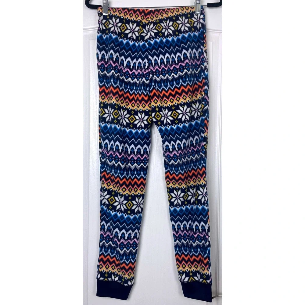 NWT Holiday Winter Pajamas Old Navy Unisex XL 14-16 Fleece Pants Fair Isle Snow